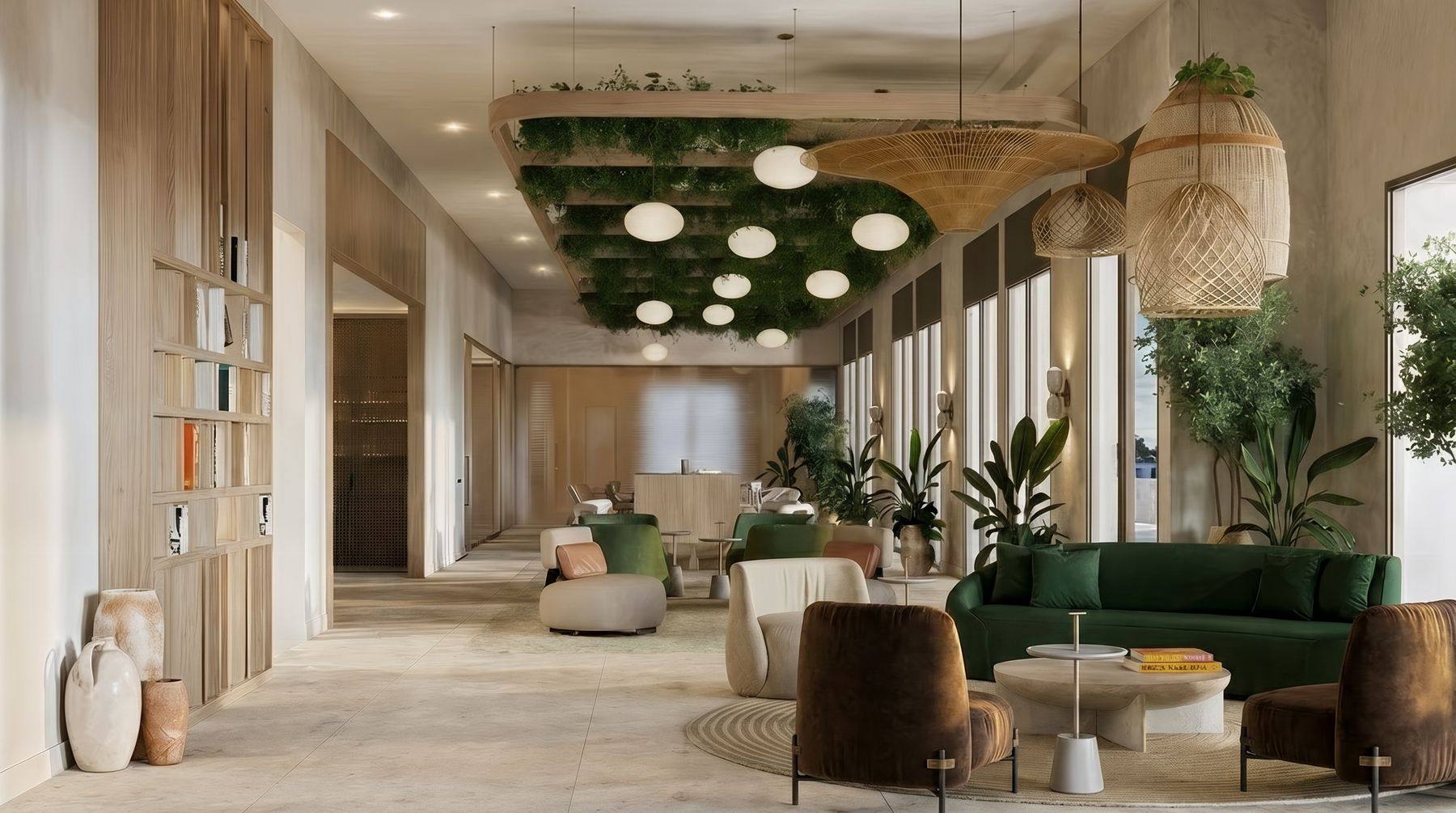 Coworking lounge with conference room