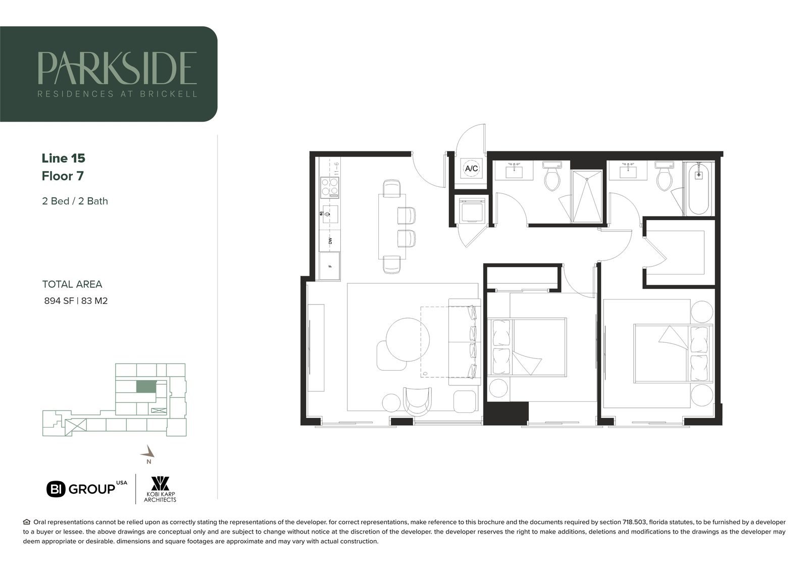 Residence 715 · Two-Bedroom floor plan